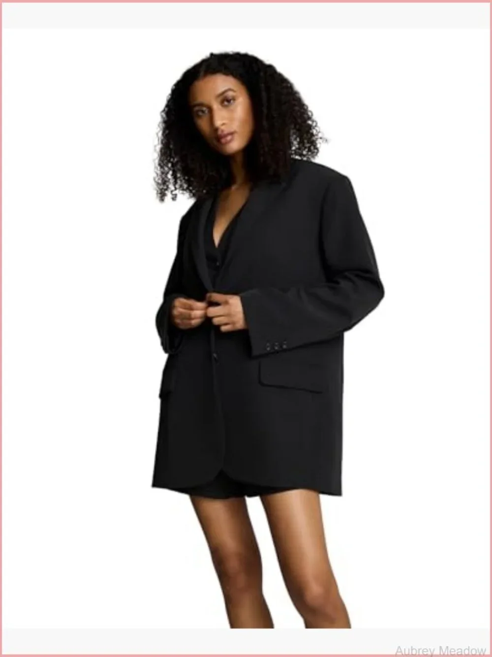 Women's Luxe Twill Boyfriend Blazer with Structured Shoulders